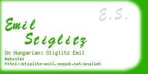 emil stiglitz business card